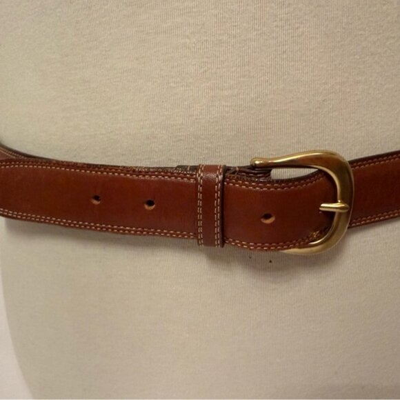 COACH MENS BELT BRITISH TAN BROWN LEATHER BRASS BUCKLE SIZE 38 ACCESSORY USA - Picture 3 of 13